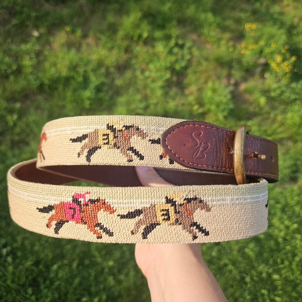 Smathers & Branson Belt Mens Size 44 Horse Race Derby Equestrian Jockey